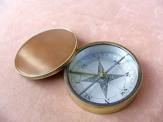 19th century travellers pocket compass with lid circa 189019th century travellers pocket compass with lid circa 1890